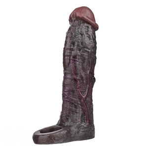 Coffee tone penis sleeve with ring, photo 1