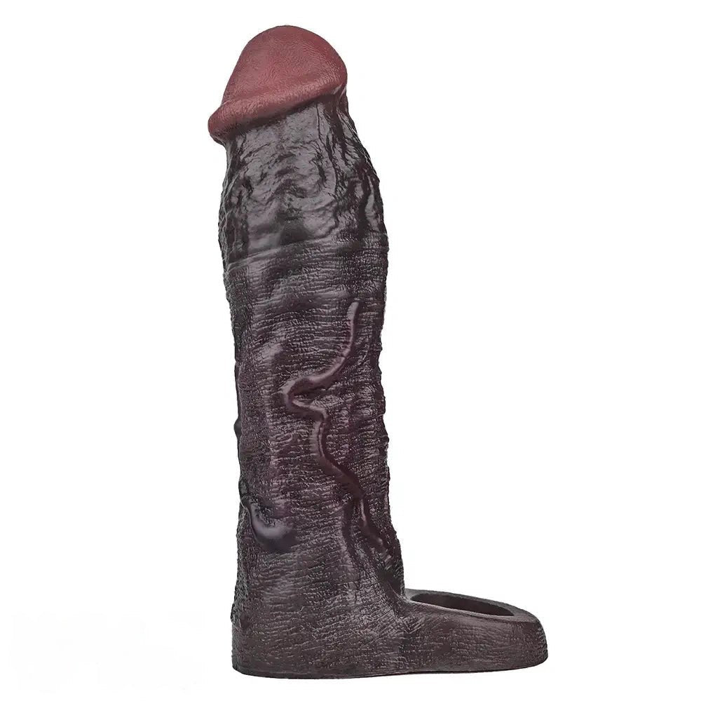 Coffee tone penis sleeve with ring, photo 15
