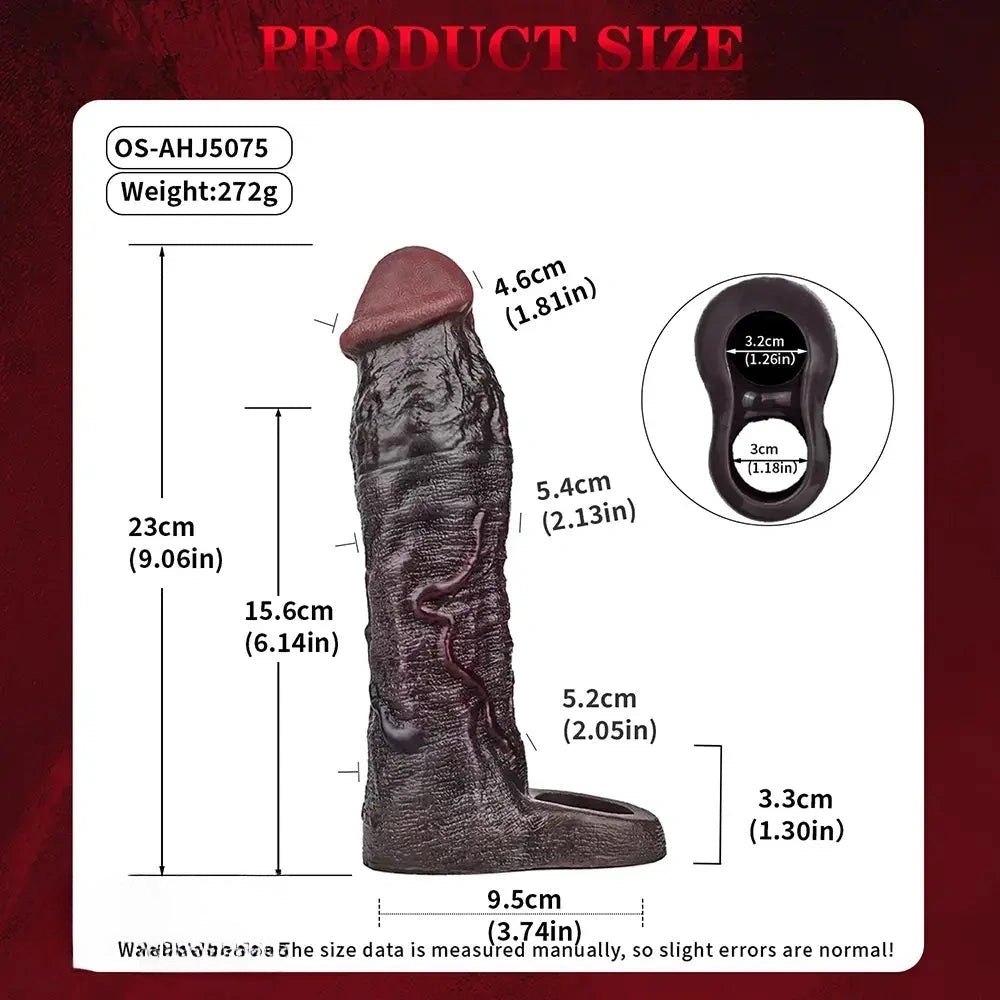 Coffee tone penis sleeve with ring, photo 7