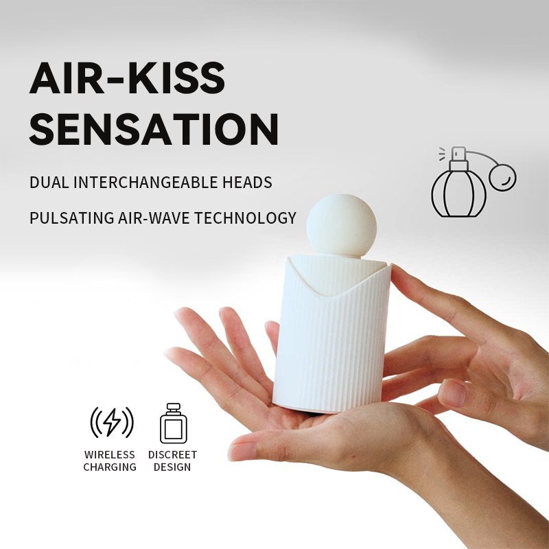 White perfume bottle shaped air-pulse clitoral stimulator, photo 3