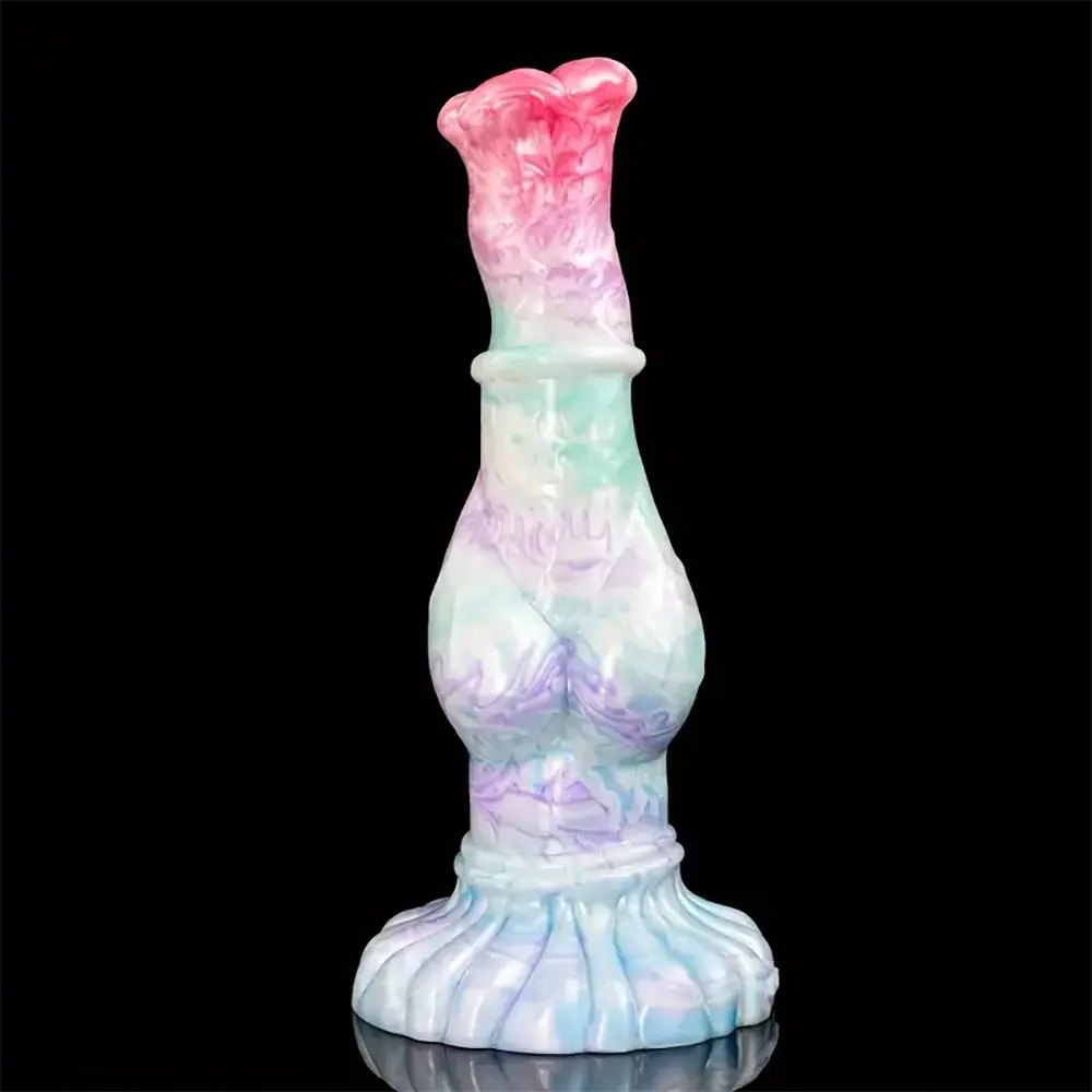 #2 marbled knotted horse-style silicone dildo