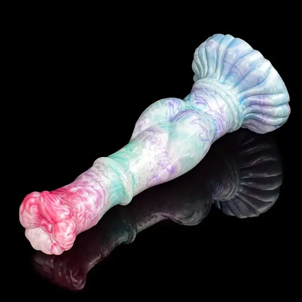 Marbled knotted horse-style silicone dildo, photo 10