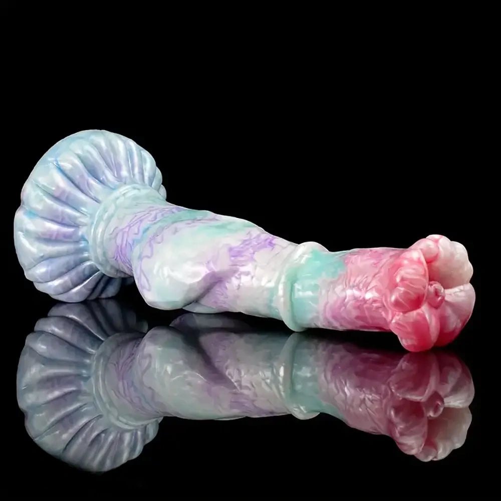 Marbled knotted horse-style silicone dildo, photo 11
