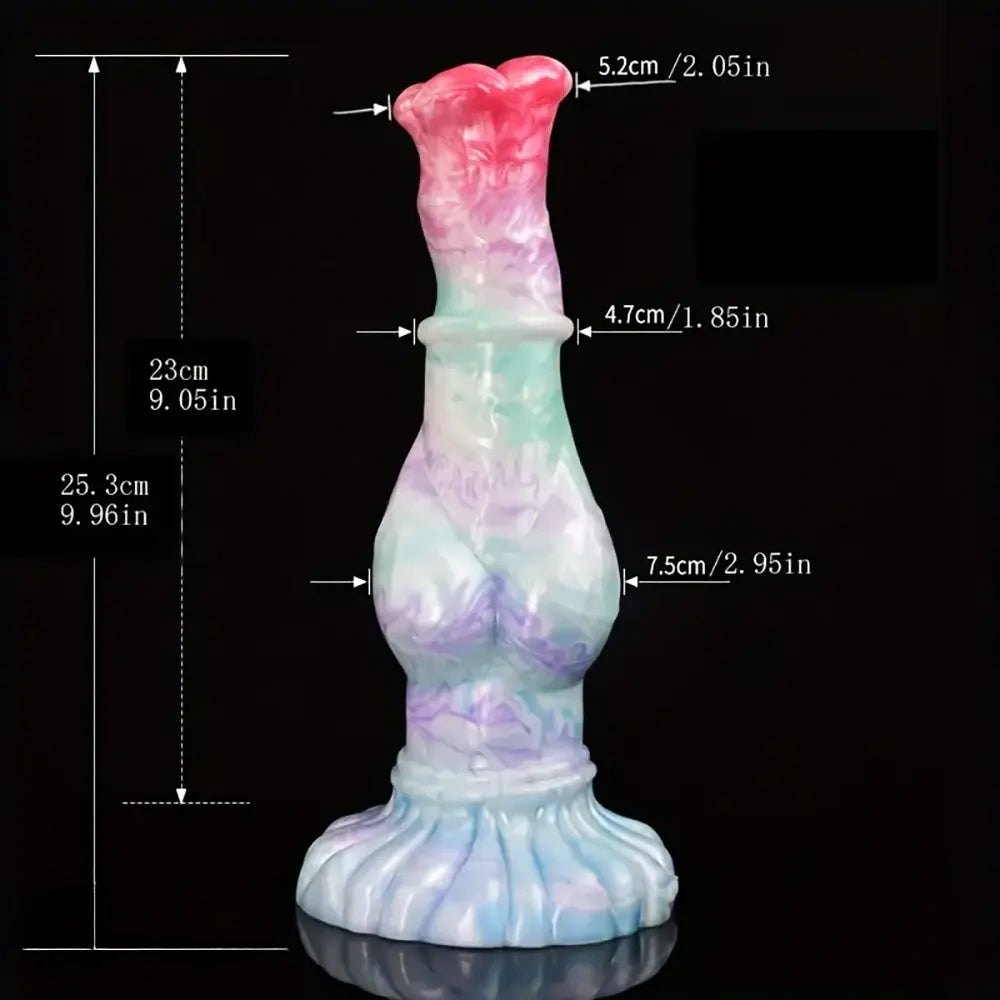 Marbled knotted horse-style silicone dildo, photo 12