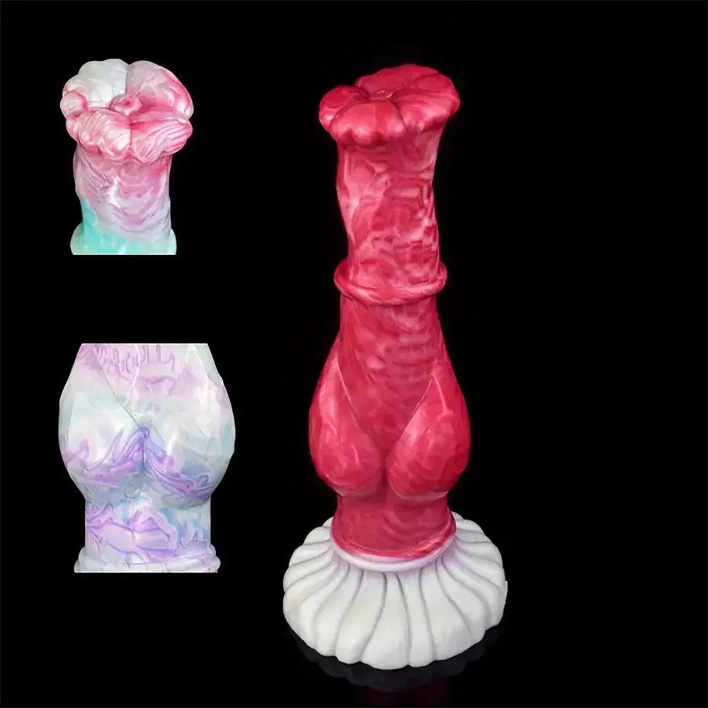 Marbled knotted horse-style silicone dildo, photo 14