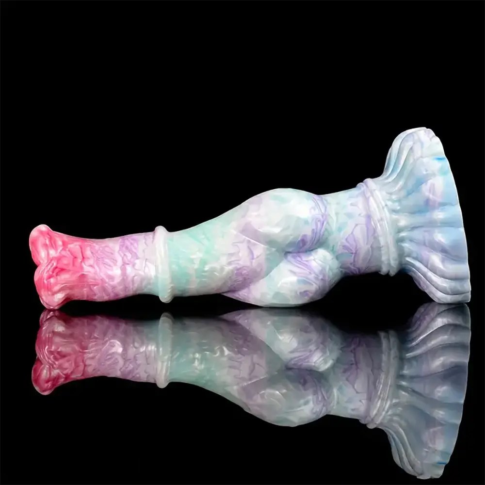 Marbled knotted horse-style silicone dildo, photo 6