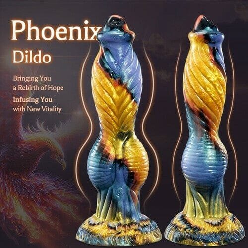 Blue and gold feathered fantasy dildo, photo 5