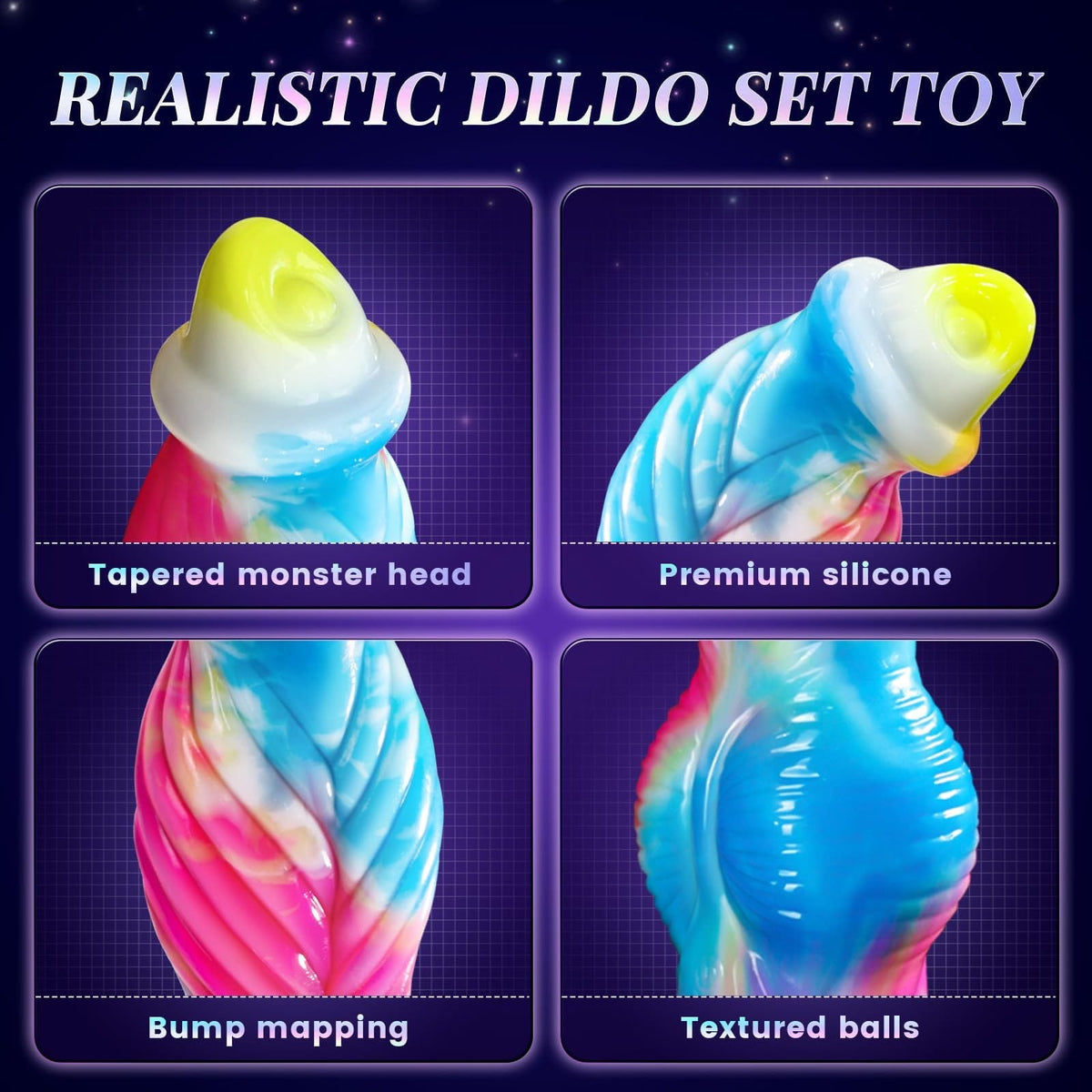 Blue and gold feathered fantasy dildo, photo 8