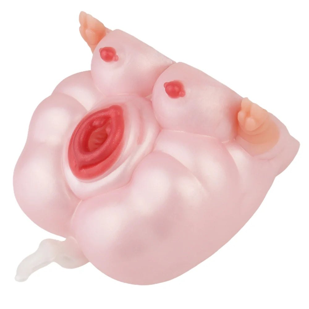 Warm pink pearl-finish furry pig fantasy masturbator, photo 10