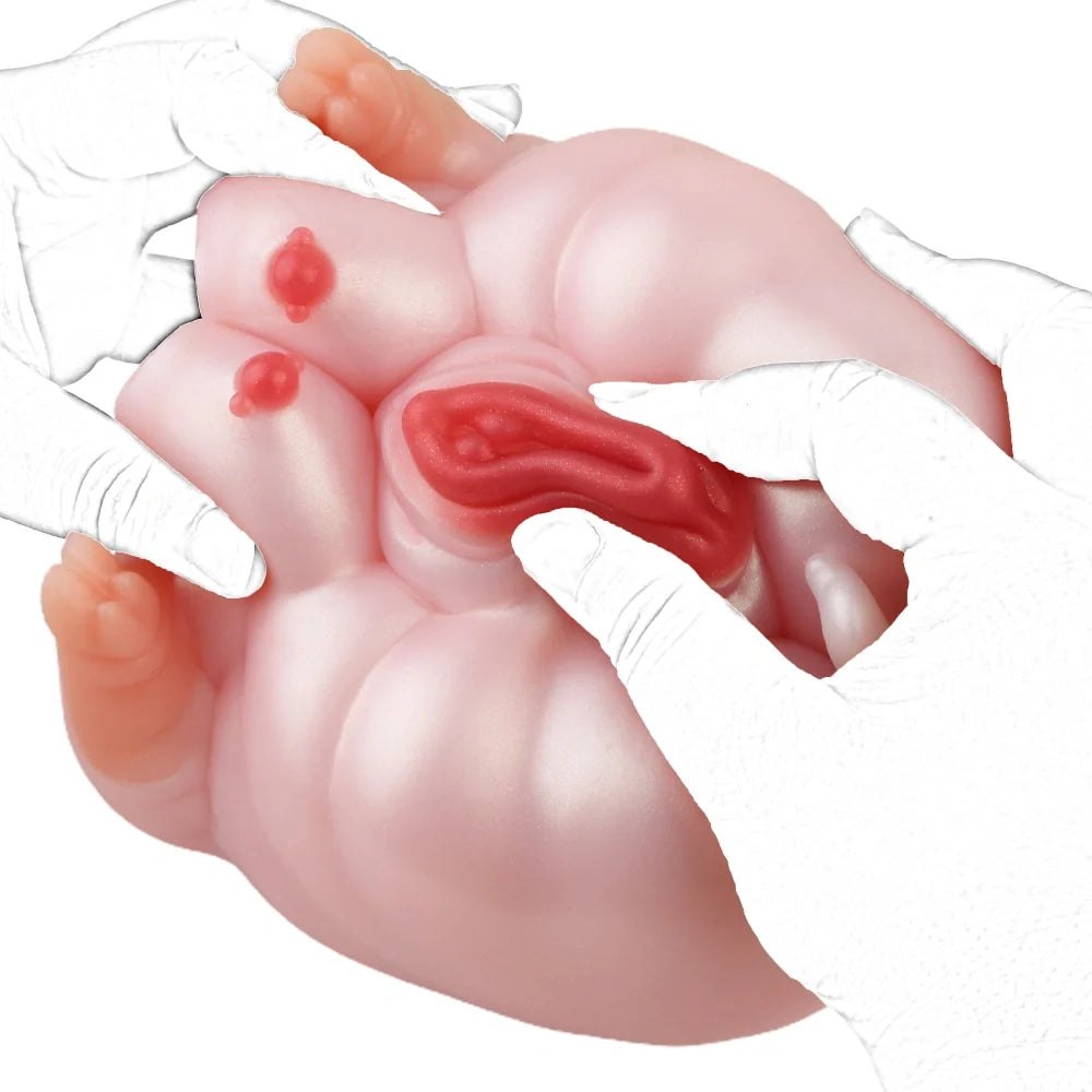 Warm pink pearl-finish furry pig fantasy masturbator, photo 11
