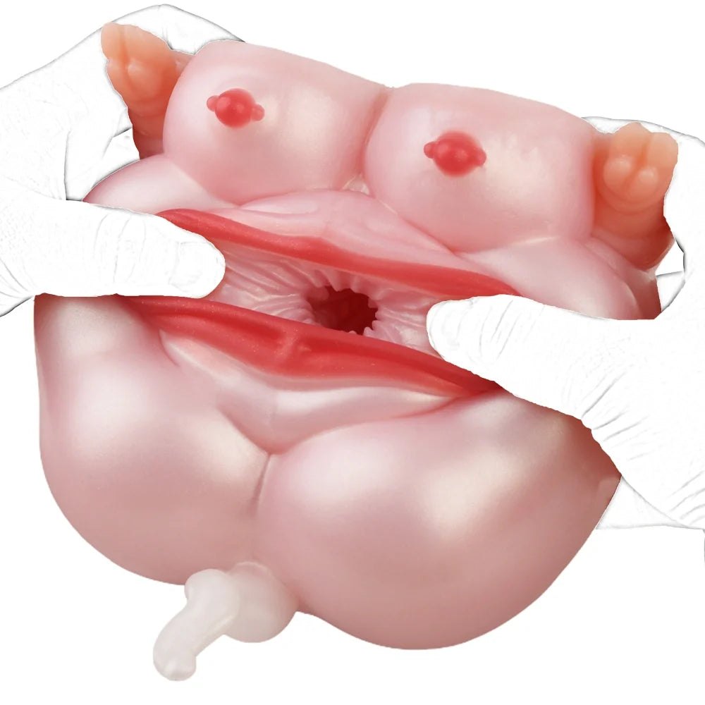 Warm pink pearl-finish furry pig fantasy masturbator, photo 5