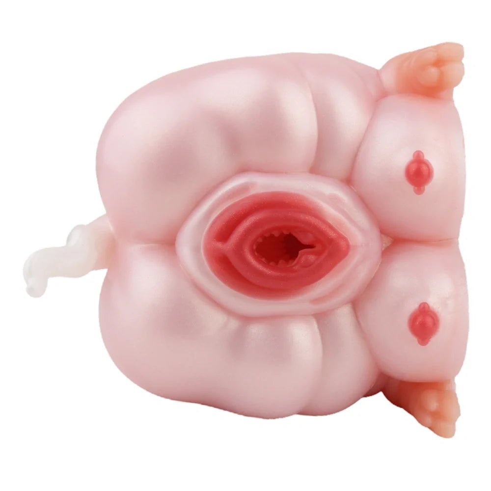 Warm pink pearl-finish furry pig fantasy masturbator, photo 6
