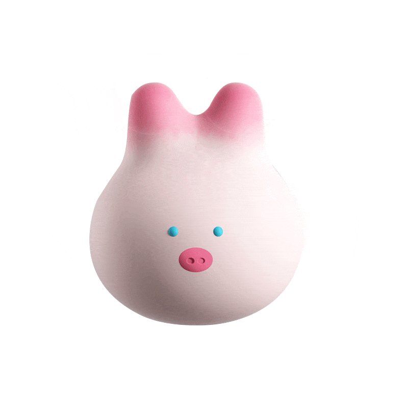 Pale pink pig-shaped silicone bullet vibrator, photo 1