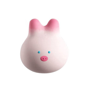 Pale pink pig-shaped silicone bullet vibrator, photo 1