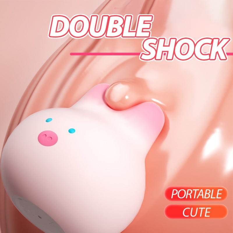 Pale pink pig-shaped silicone bullet vibrator, photo 2