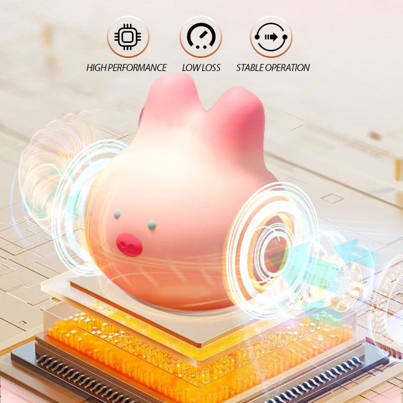Pale pink pig-shaped silicone bullet vibrator, photo 4