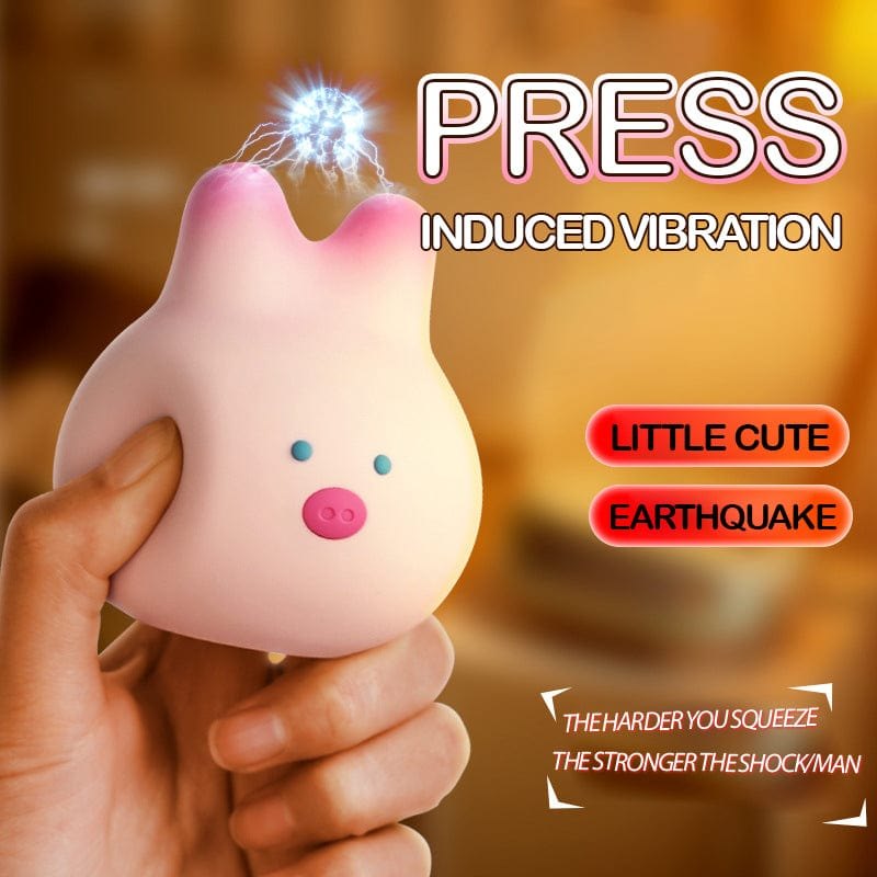 Pale pink pig-shaped silicone bullet vibrator, photo 5