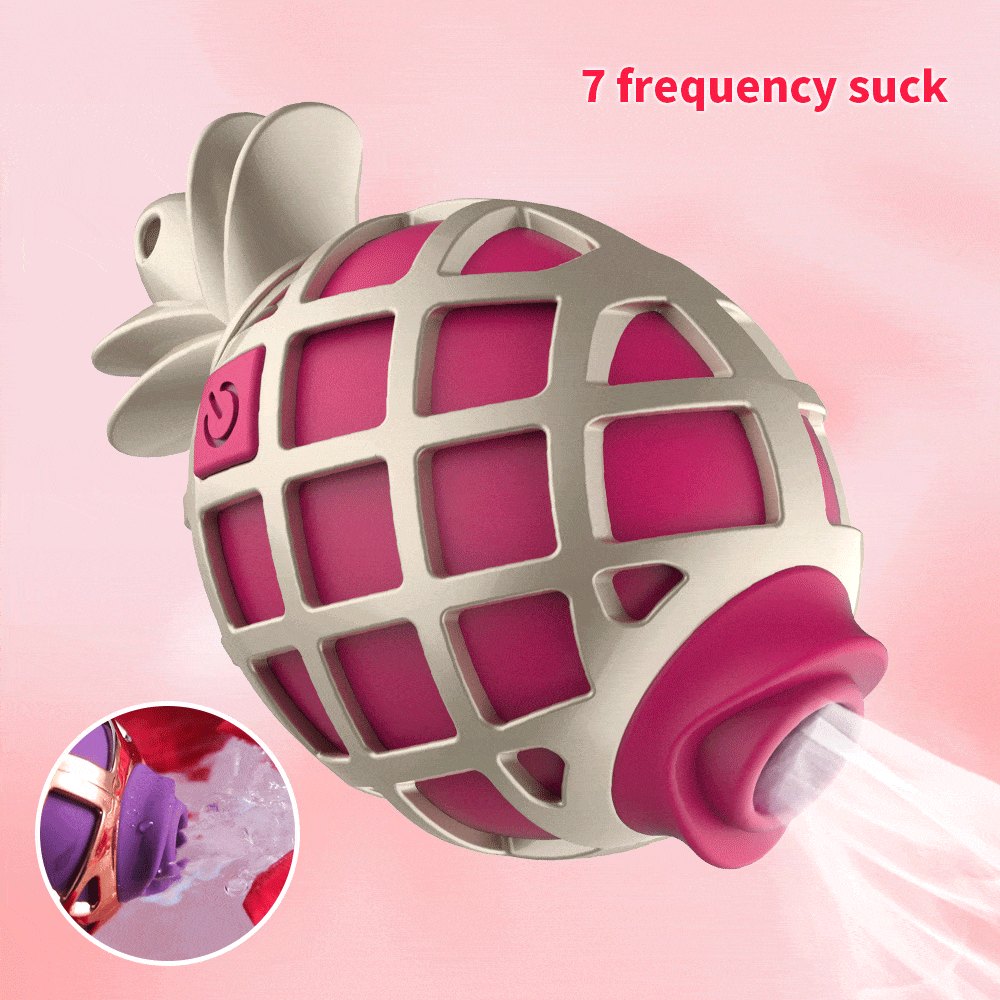 Purple pineapple silicone clit suction vibrator, photo 3
