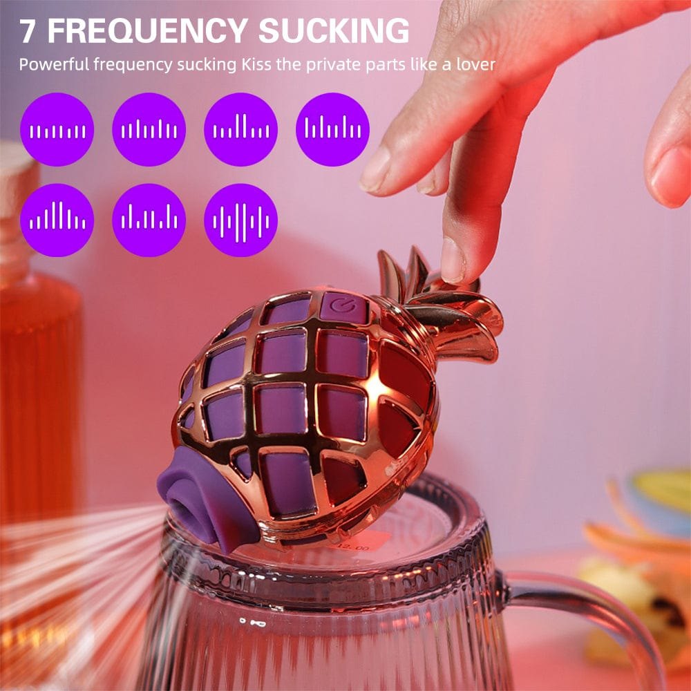 Purple pineapple silicone clit suction vibrator, photo 5