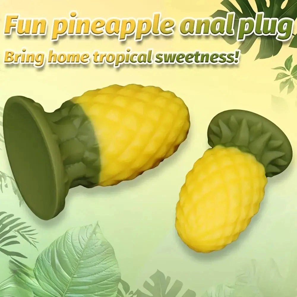 Yellow silicone pineapple anal plug, photo 1
