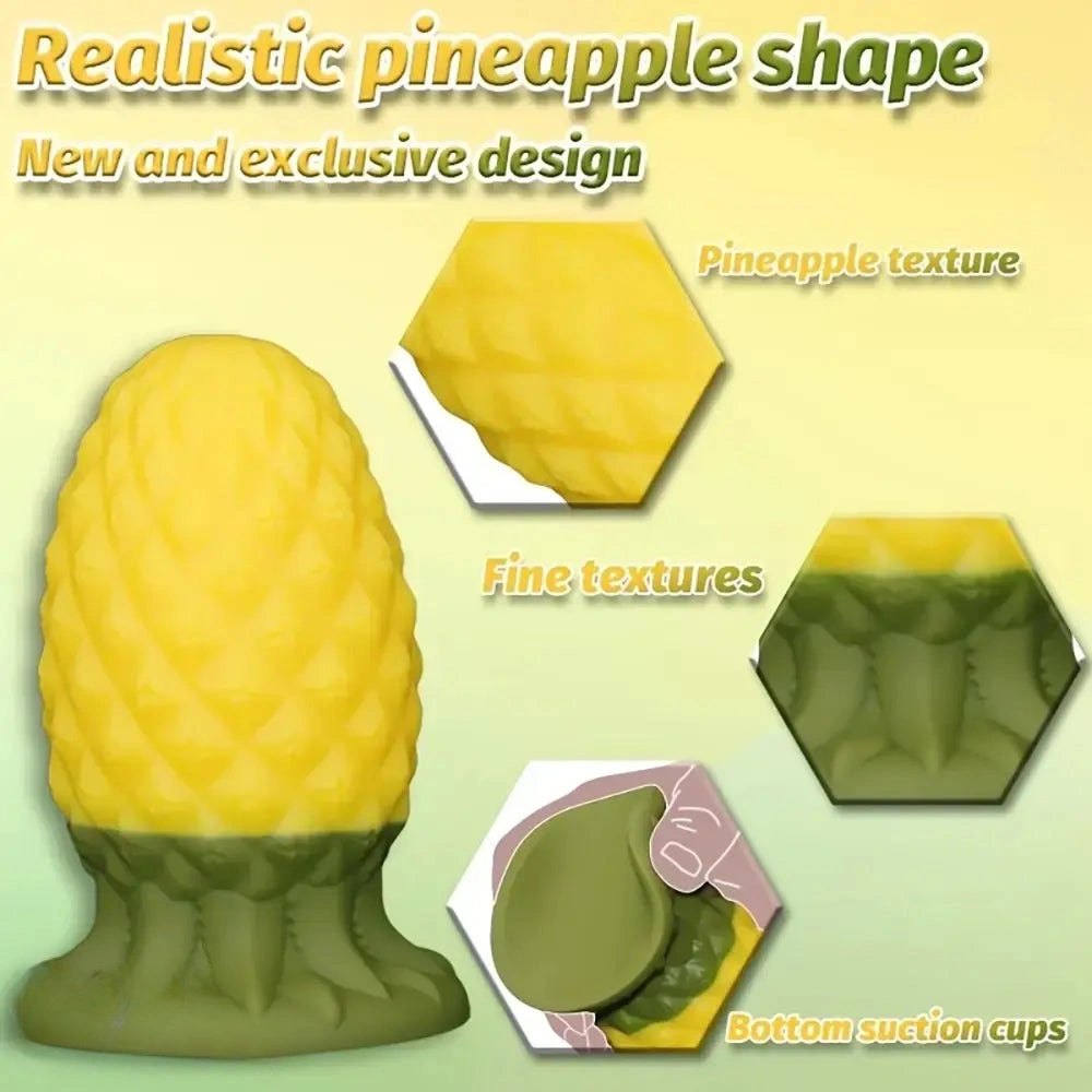 Yellow silicone pineapple anal plug, photo 3