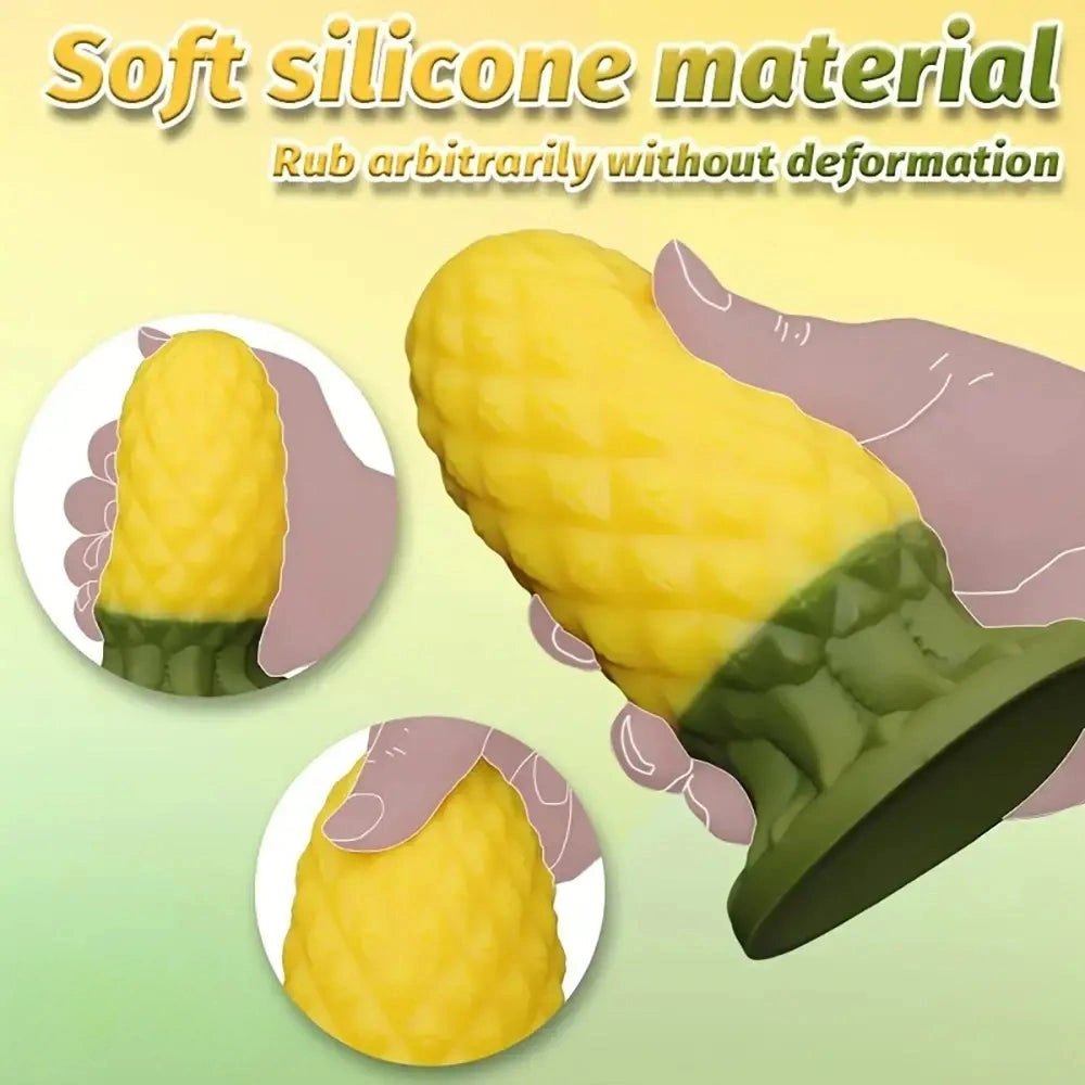 Yellow silicone pineapple anal plug, photo 4