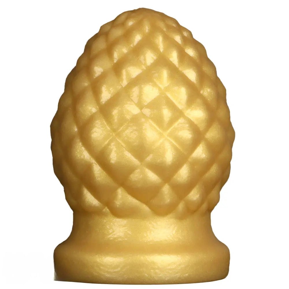 Gold pineapple texture silicone butt plug, photo 1