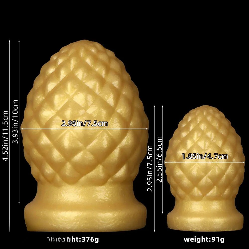 Gold pineapple texture silicone butt plug, photo 10