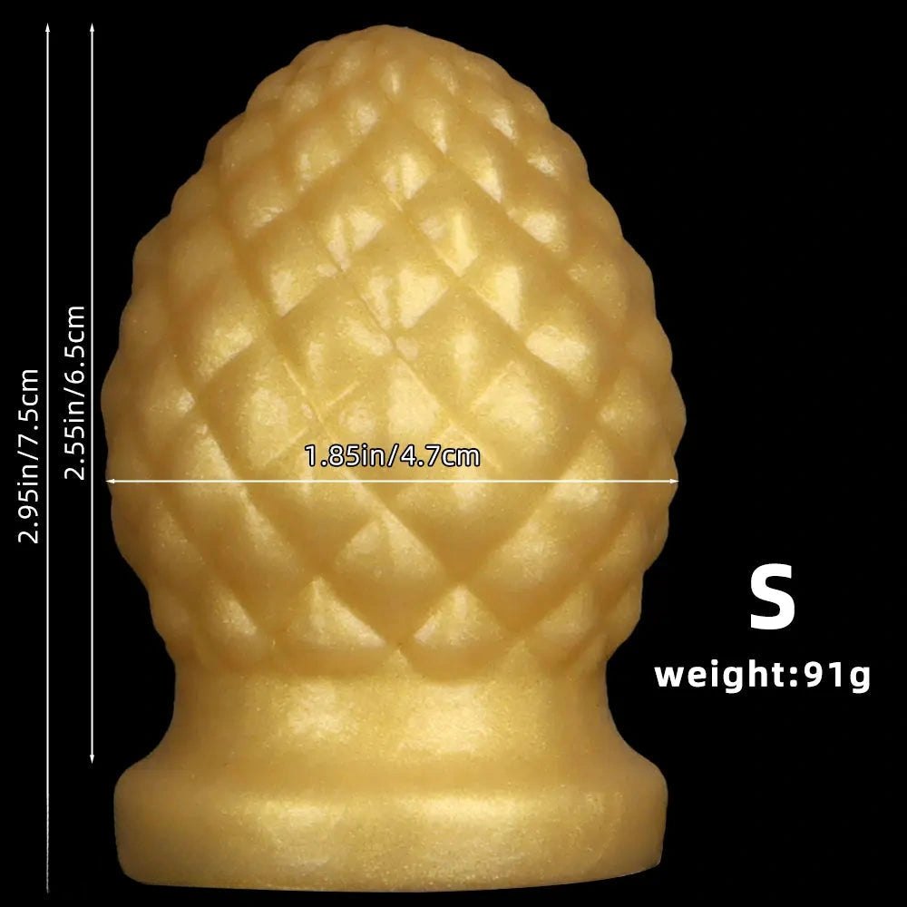 Gold pineapple texture silicone butt plug, photo 11