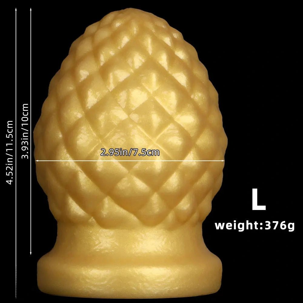 Gold pineapple texture silicone butt plug, photo 12