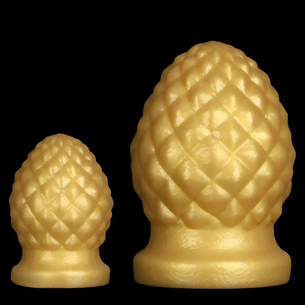 Gold pineapple texture silicone butt plug, photo 2
