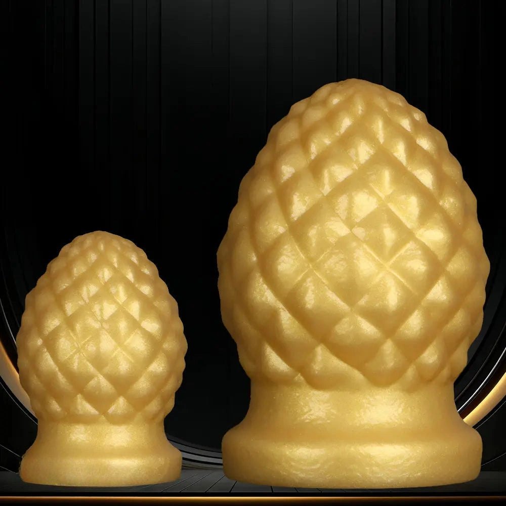 Gold pineapple texture silicone butt plug, photo 4