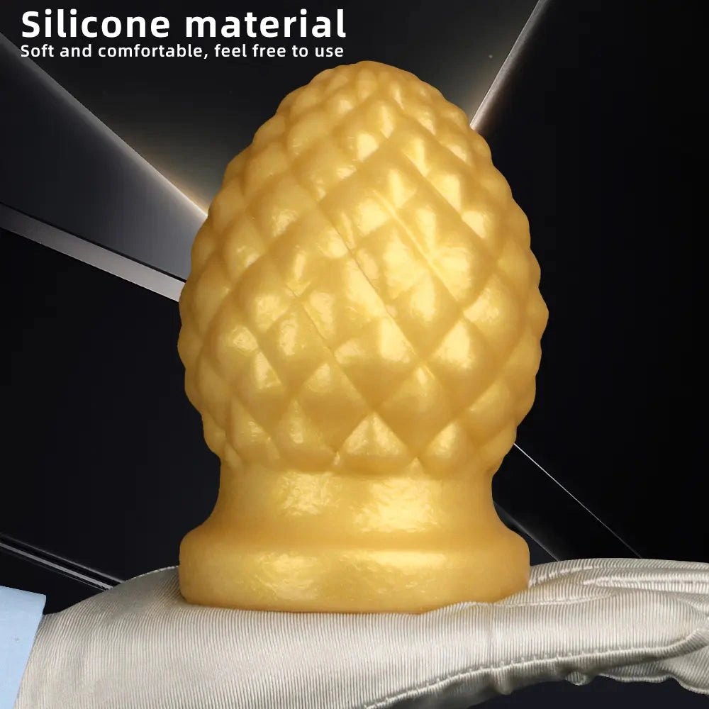 Gold pineapple texture silicone butt plug, photo 5