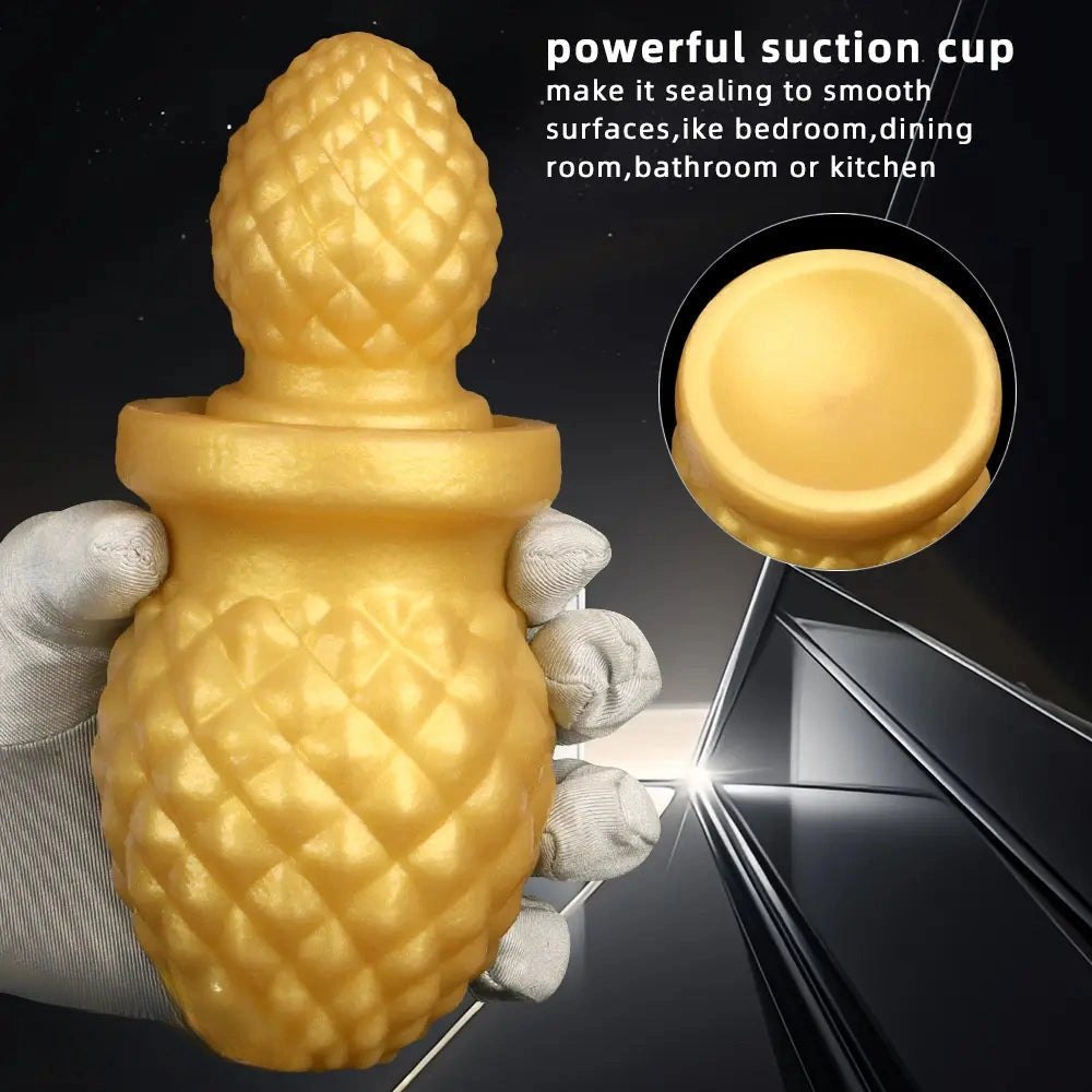 Gold pineapple texture silicone butt plug, photo 6