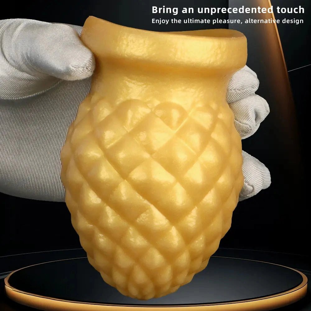 Gold pineapple texture silicone butt plug, photo 7