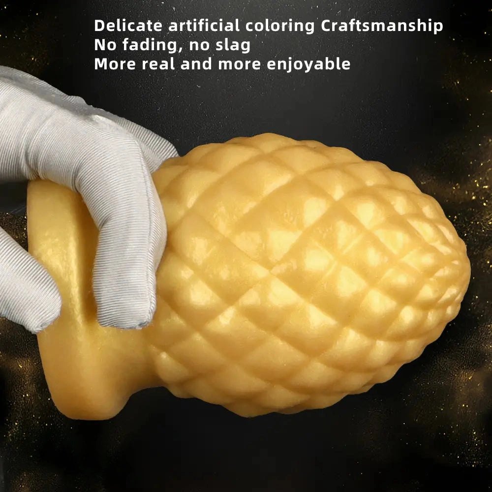 Gold pineapple texture silicone butt plug, photo 8
