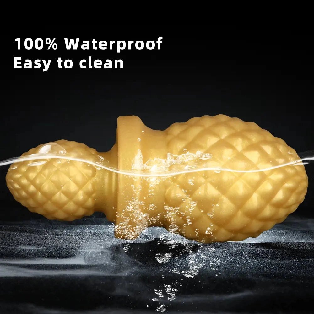 Gold pineapple texture silicone butt plug, photo 9