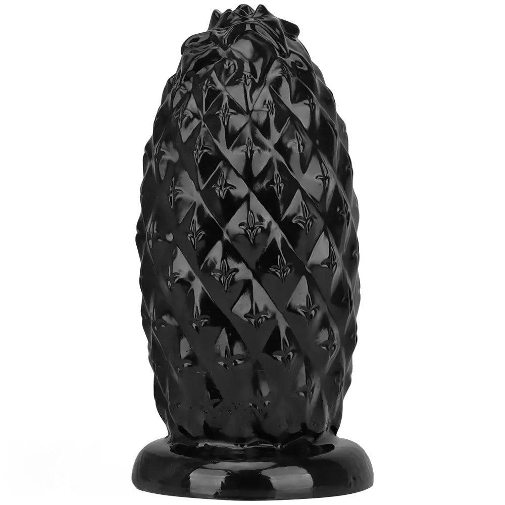 Black textured anal plug, photo 1