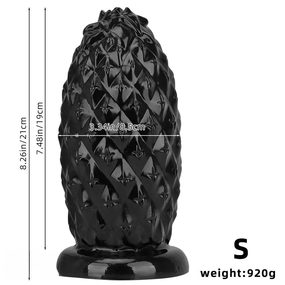 Black textured anal plug, photo 11