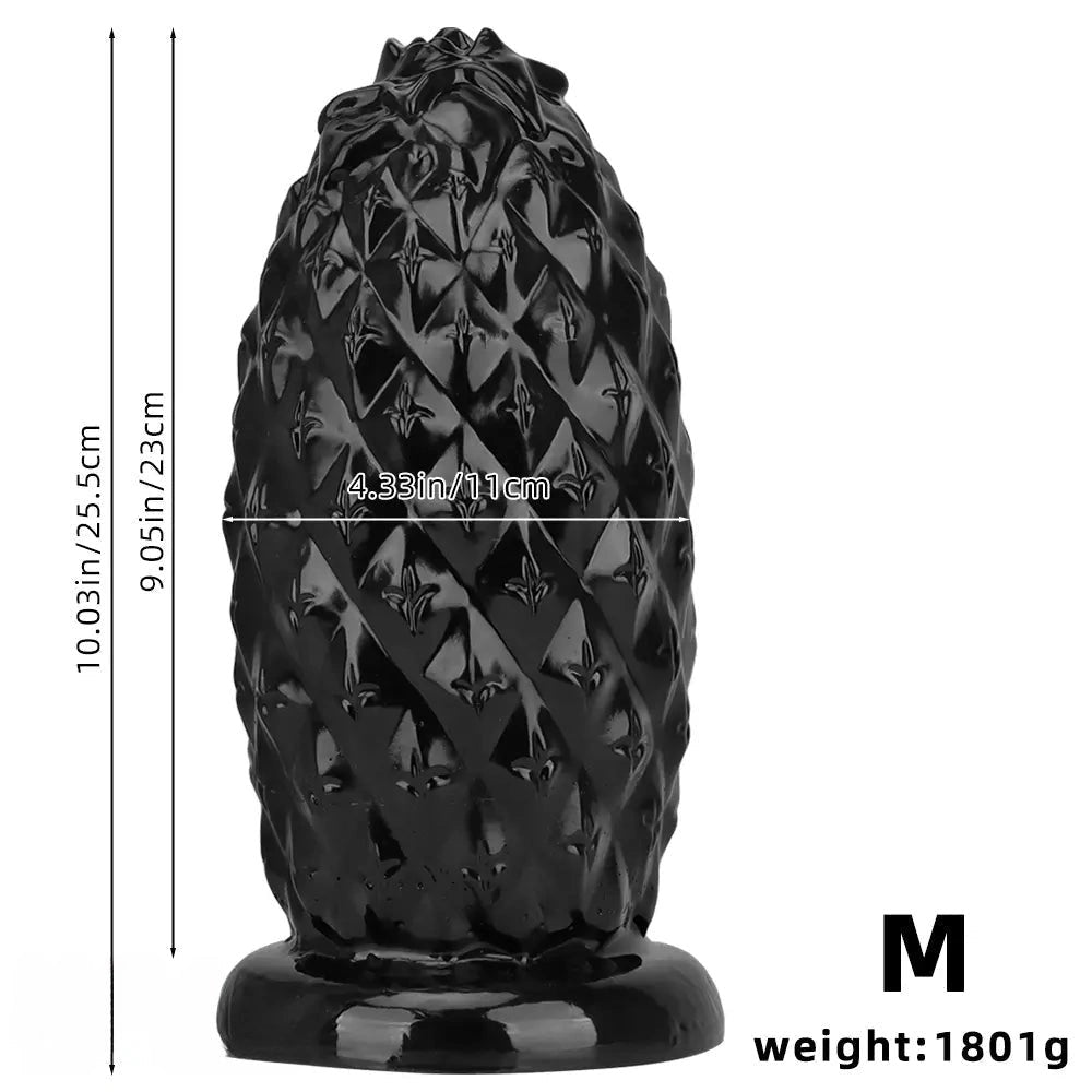 Black textured anal plug, photo 12