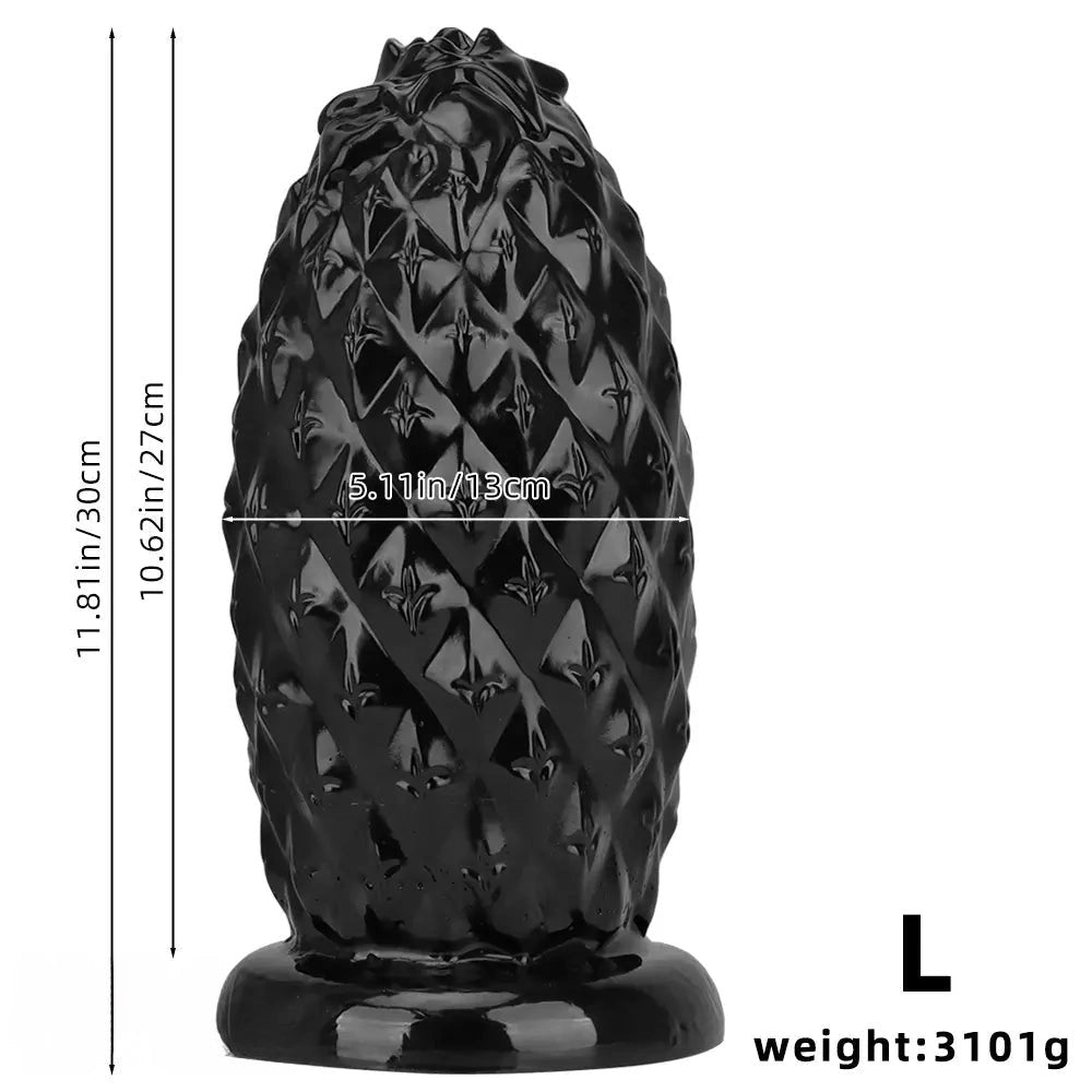 Black textured anal plug, photo 13