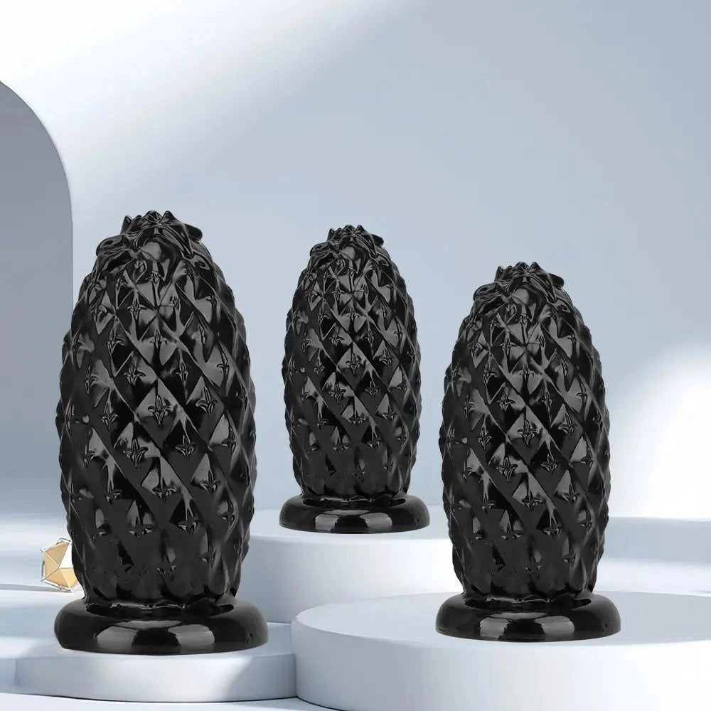 Black textured anal plug, photo 4