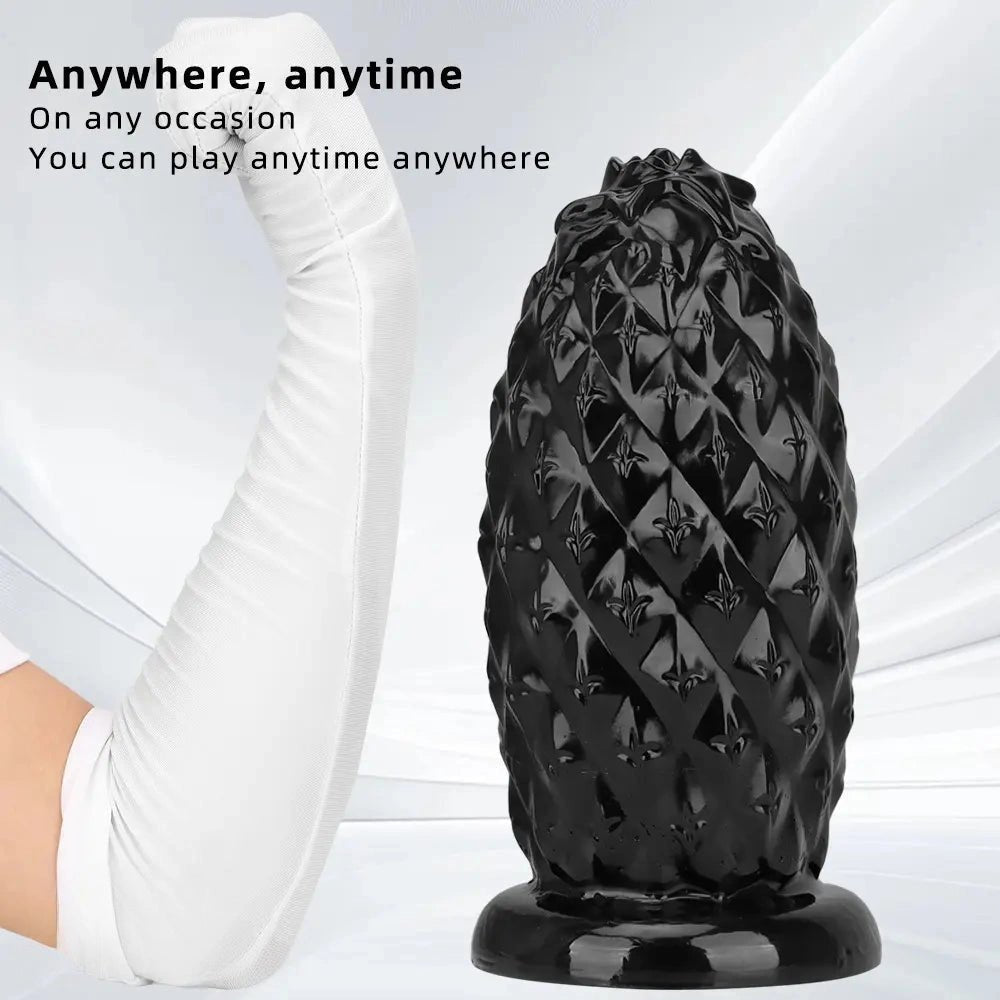 Black textured anal plug, photo 6