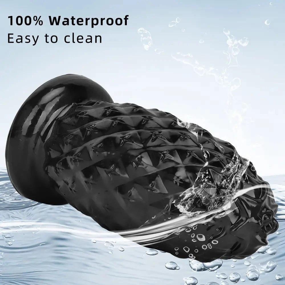 Black textured anal plug, photo 9