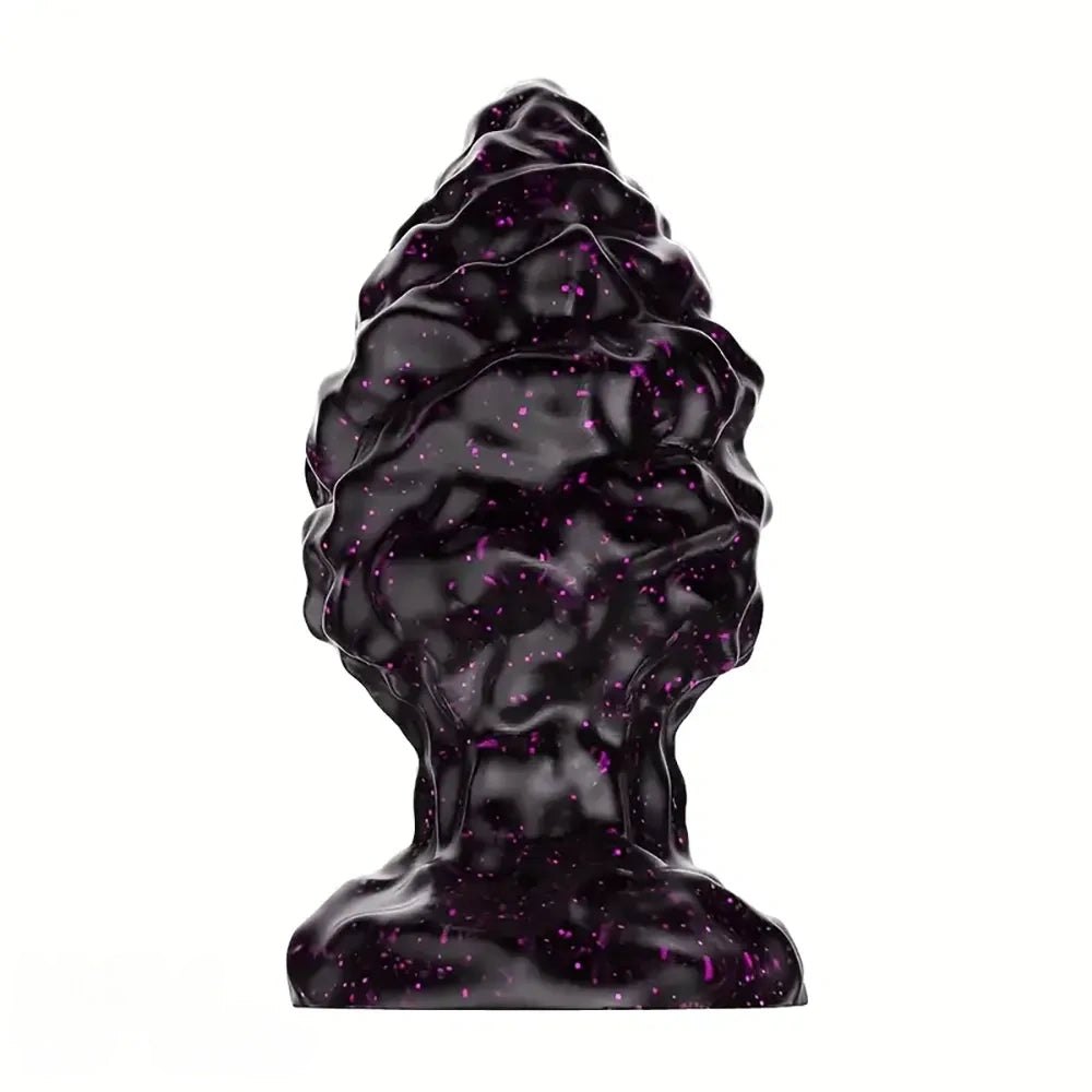 Black pinecone textured silicone butt plug, photo 2