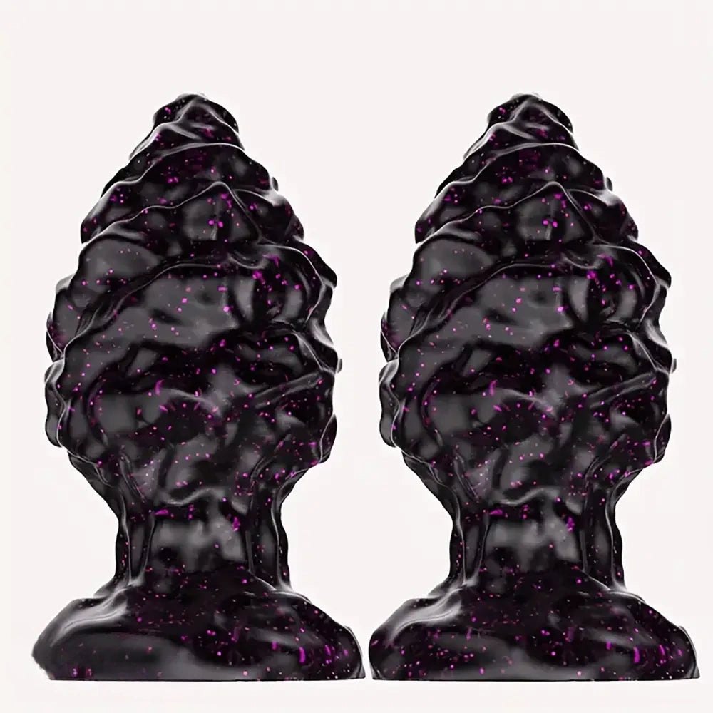 Black pinecone textured silicone butt plug, photo 3