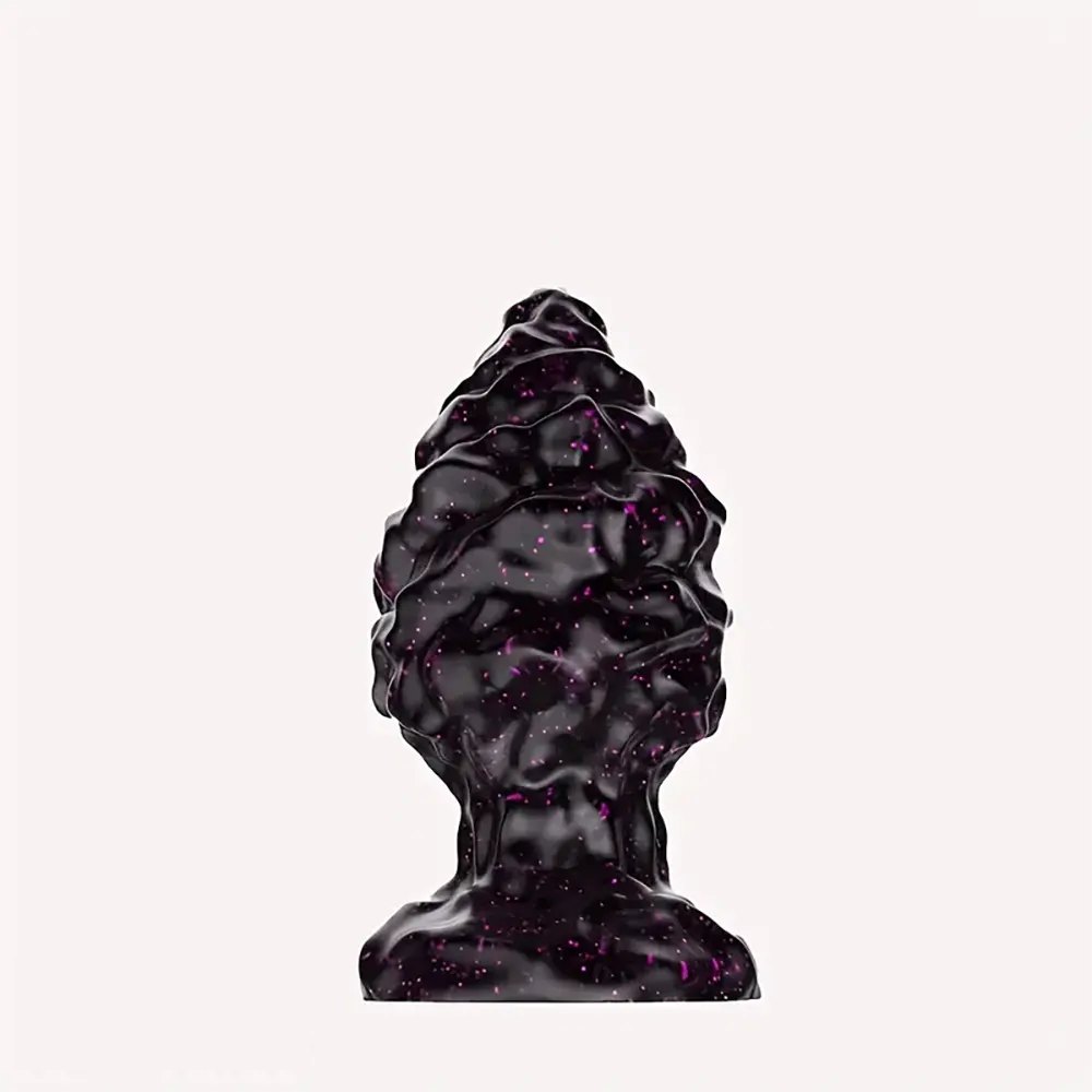 Black pinecone textured silicone butt plug, photo 7