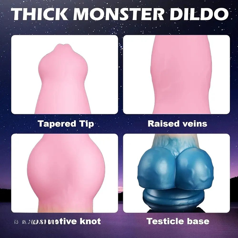 Pink and blue silicone animal knot dildo, photo 3