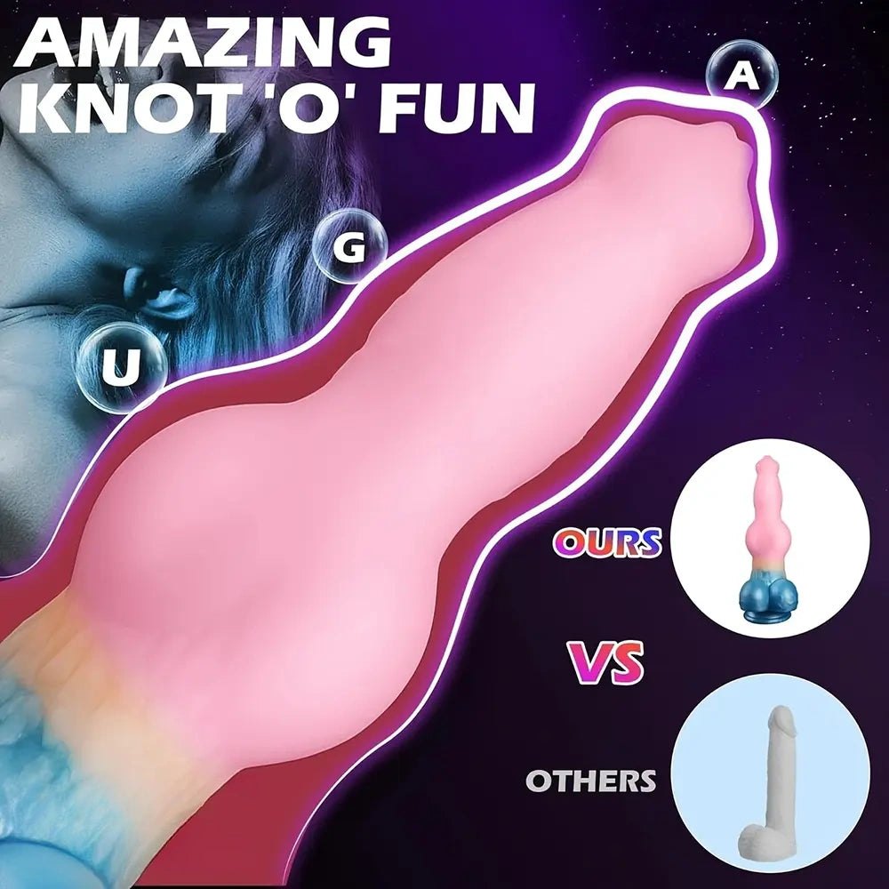Pink and blue silicone animal knot dildo, photo 4