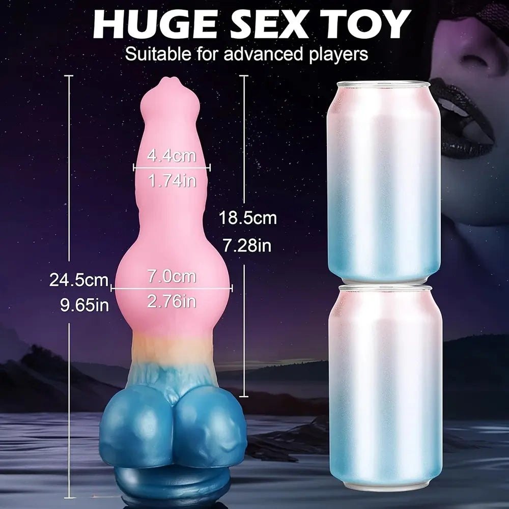 Pink and blue silicone animal knot dildo, photo 5